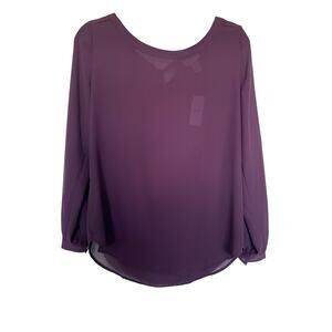 NWT Loft Outlet Purple Tie Neck Blouse, S